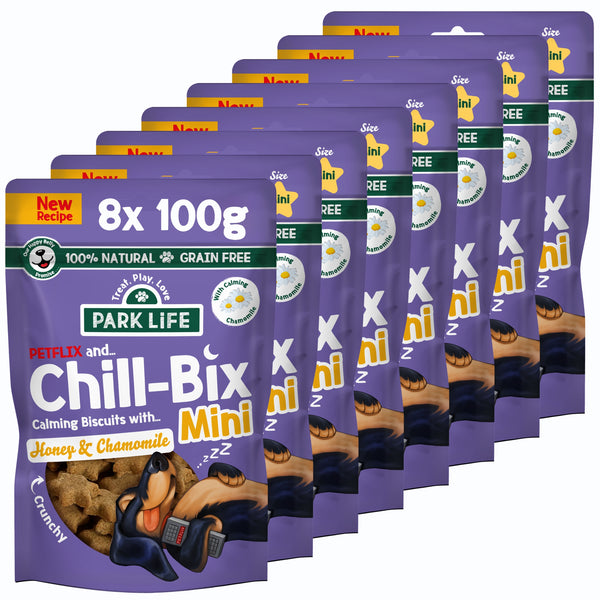 8 PACK Chill-Bix Honey & Chamomile MINI 100g (Small/Training Treats)